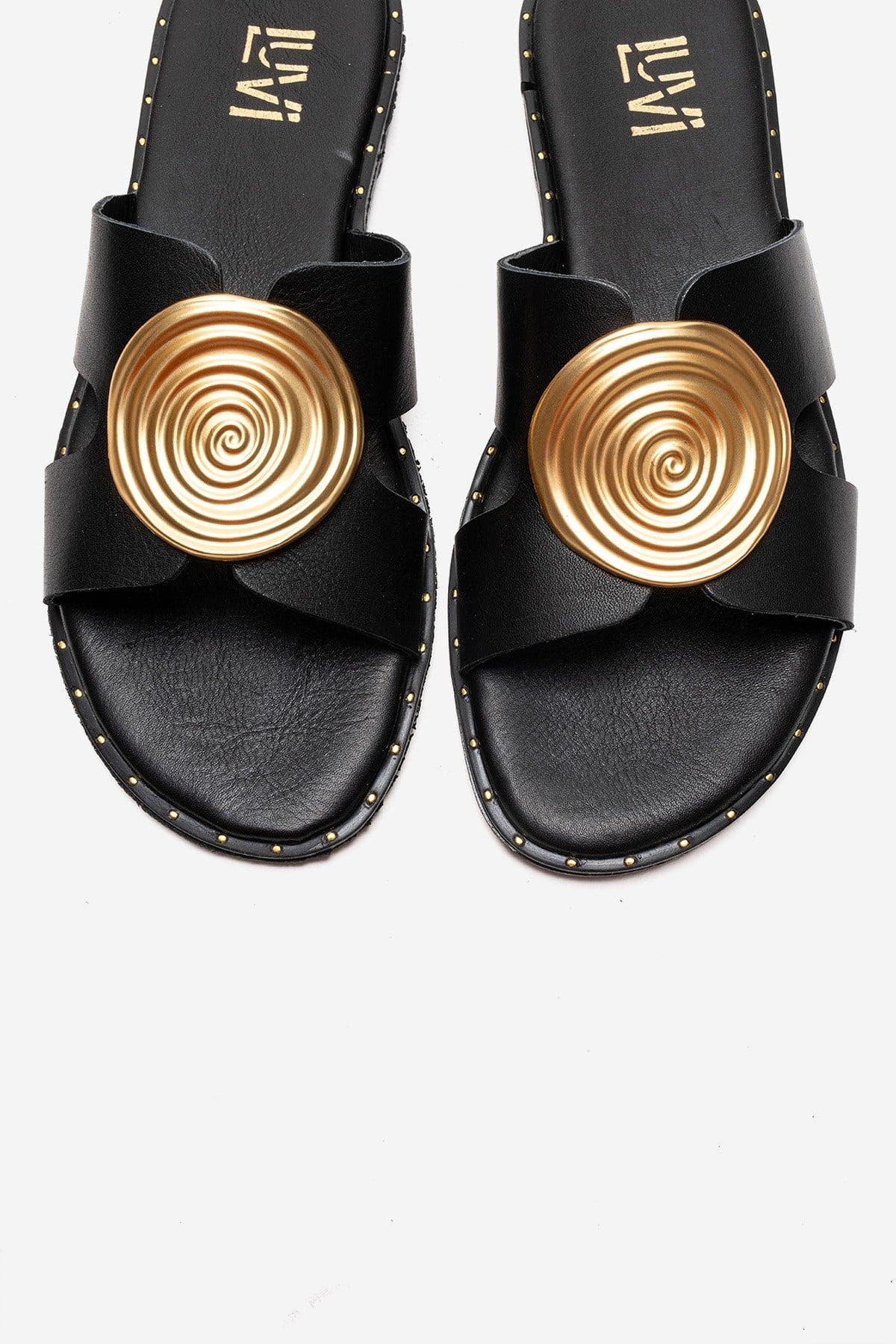 Forever & Always Shoes Nolita Leather Slide Sandal, Alternate, color, Black