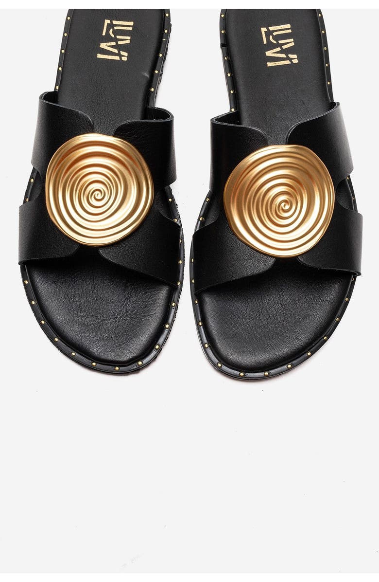 Forever & Always Shoes Nolita Leather Slide Sandal, Alternate, color, Black