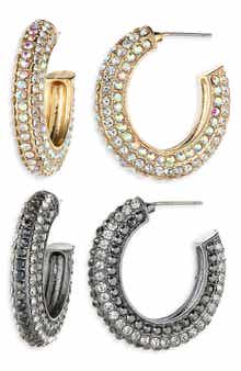 Tasha Pack of 2 'C' Hoop Earrings