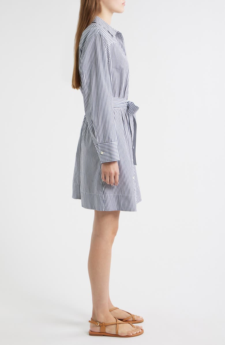 Alex Mill Naomi Stripe Long Sleeve Cotton Shirtdress, Alternate, color, Navy/White