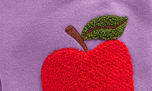 Mini Boden Kids' Apple Appliqué Cotton Joggers In Purple