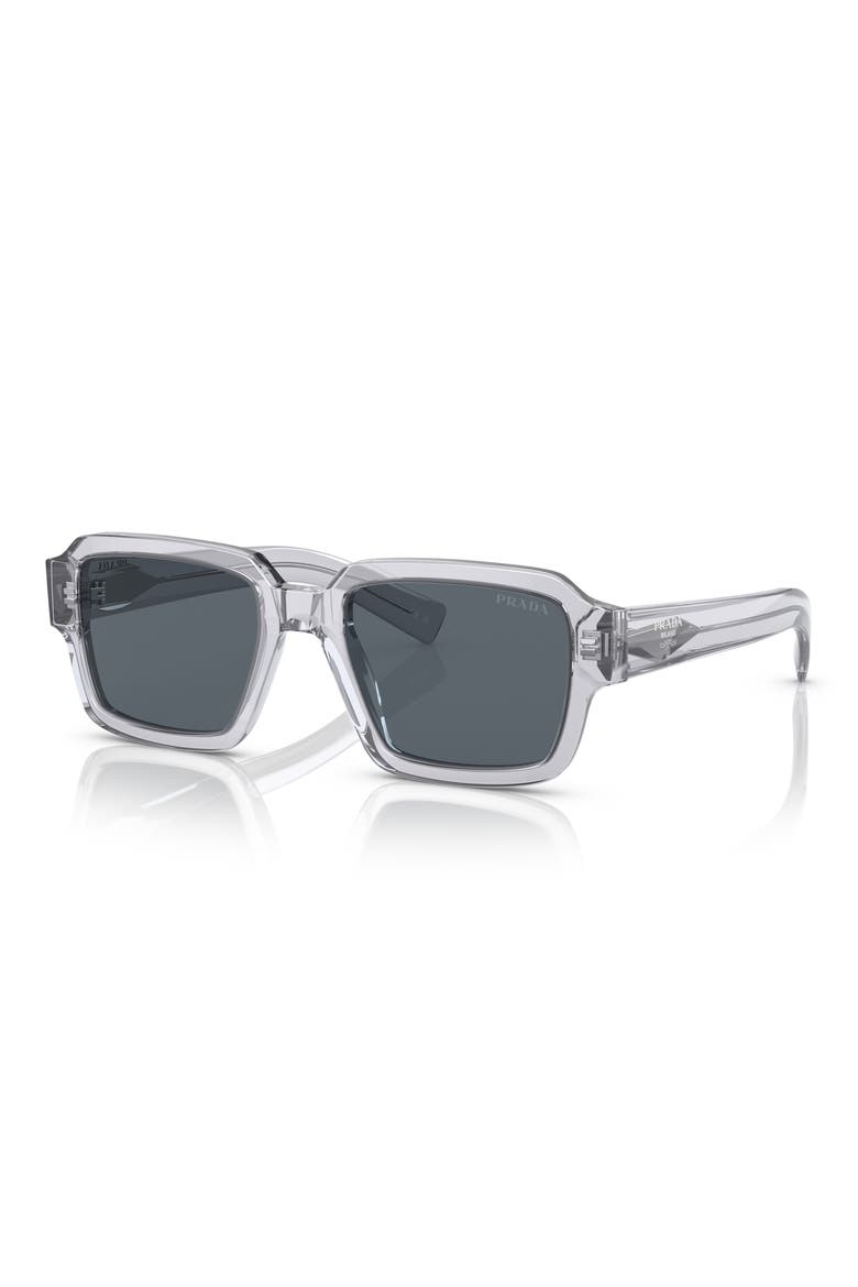54mm Square Sunglasses, Alternate, color, TRANSPARENT GREY / BLUE