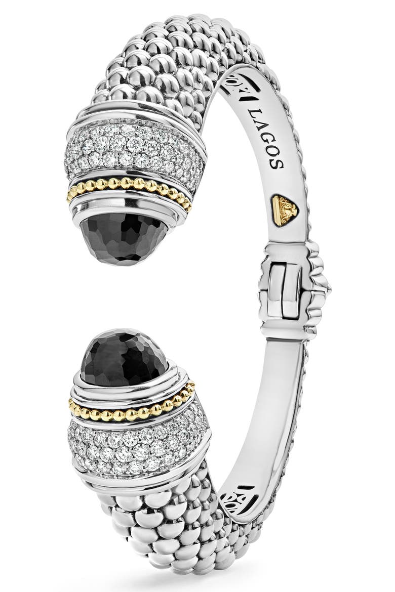 Rittenhouse Diamond & Semiprecious Stone Wrist Cuff, Alternate, color, BLACK