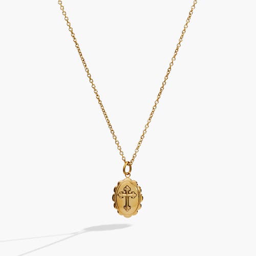 Alex And Ani Cross Pendant Necklace In Gold
