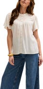 LILY AND LIONEL Kew Lace Insert Angel Sleeve Shirt