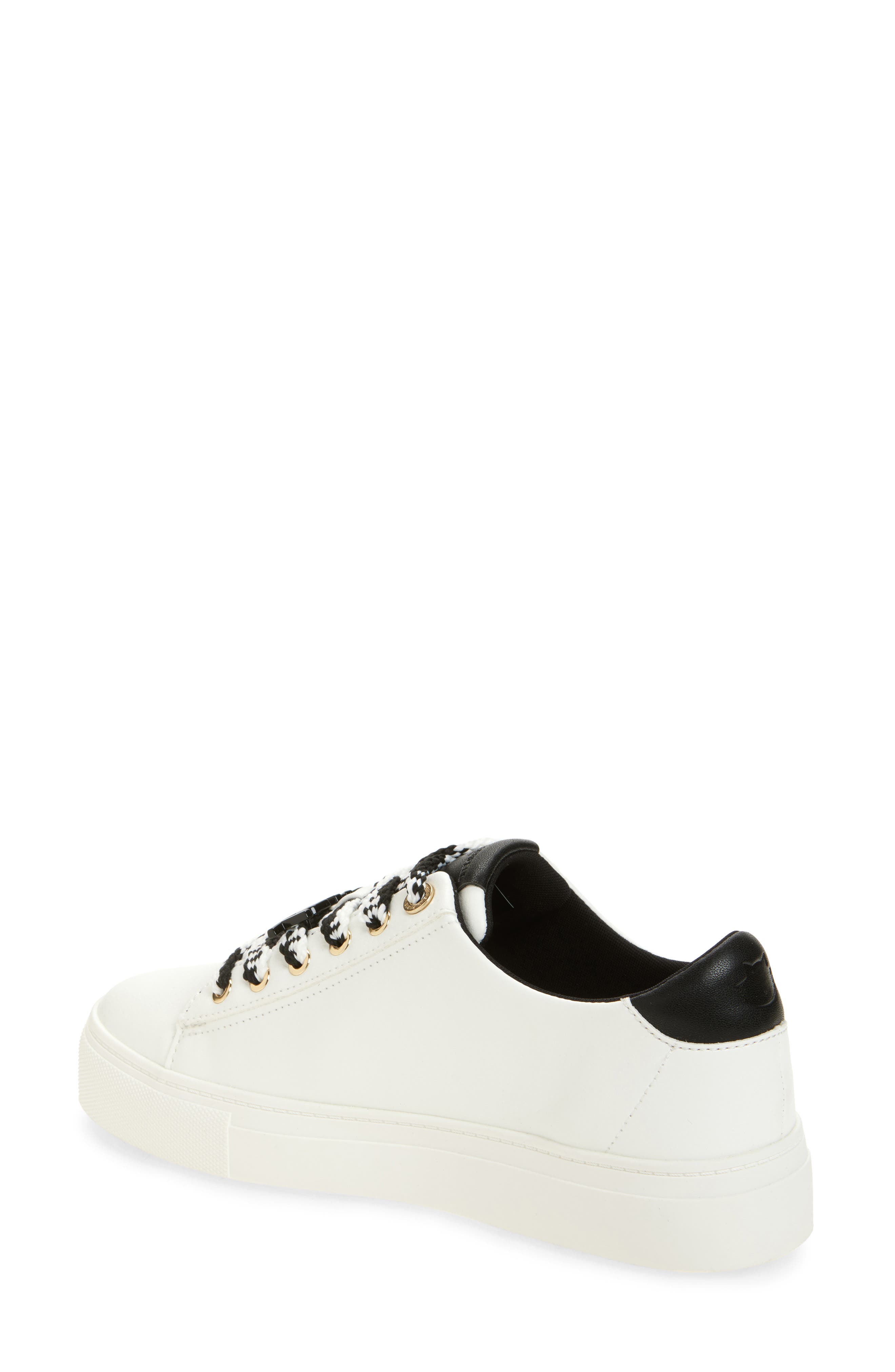 KARL LAGERFELD PARIS Capree Karl Choupette Low Top Sneaker, Alternate, color, Bright White/ Black