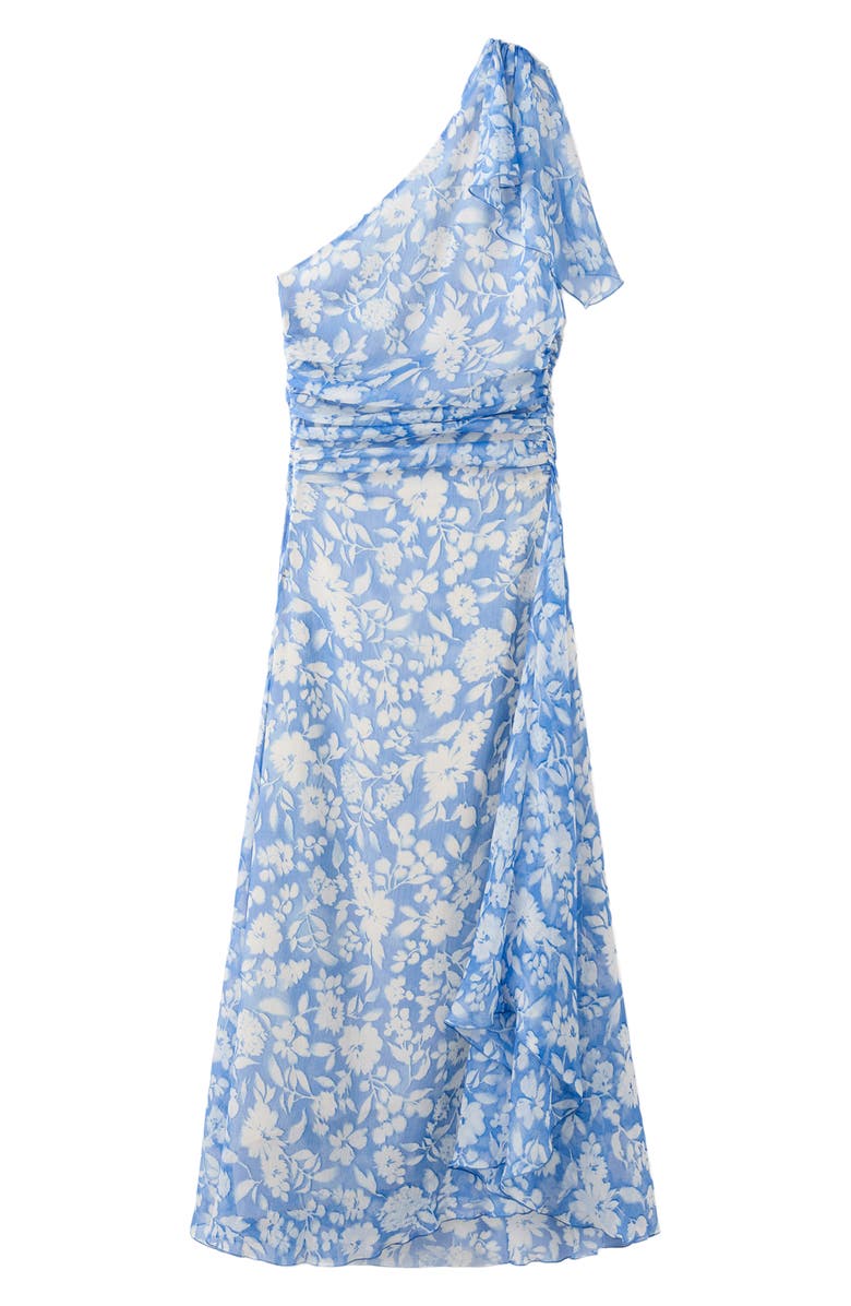 MANGO Asymmetric Floral Print Dress, Main, color, 