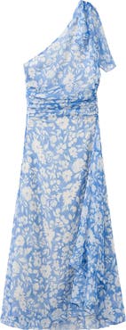 MANGO Asymmetric Floral Print Dress