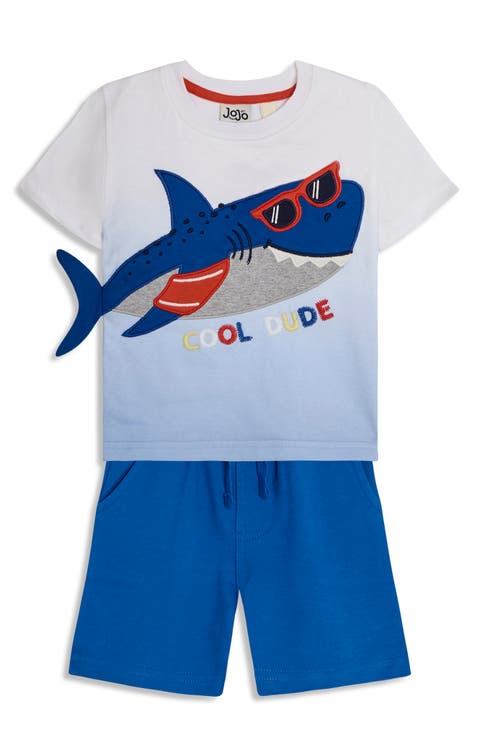 Shark Appliqué Cotton T-Shirt & Shorts Set (Baby)
