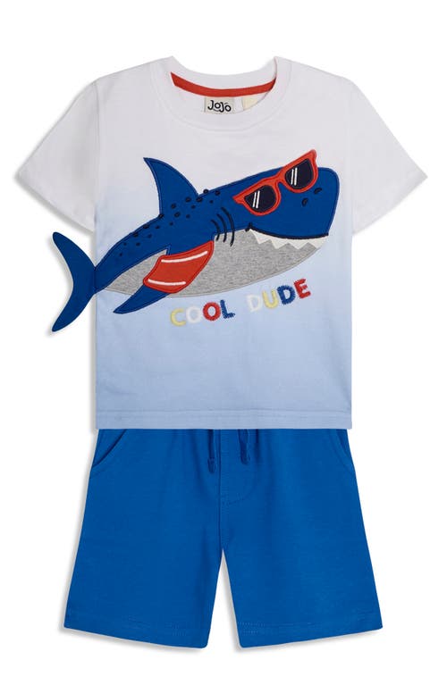 Jojo Maman Bébé Jojo Maman Bebe Shark Appliqué Cotton T-shirt & Shorts Set