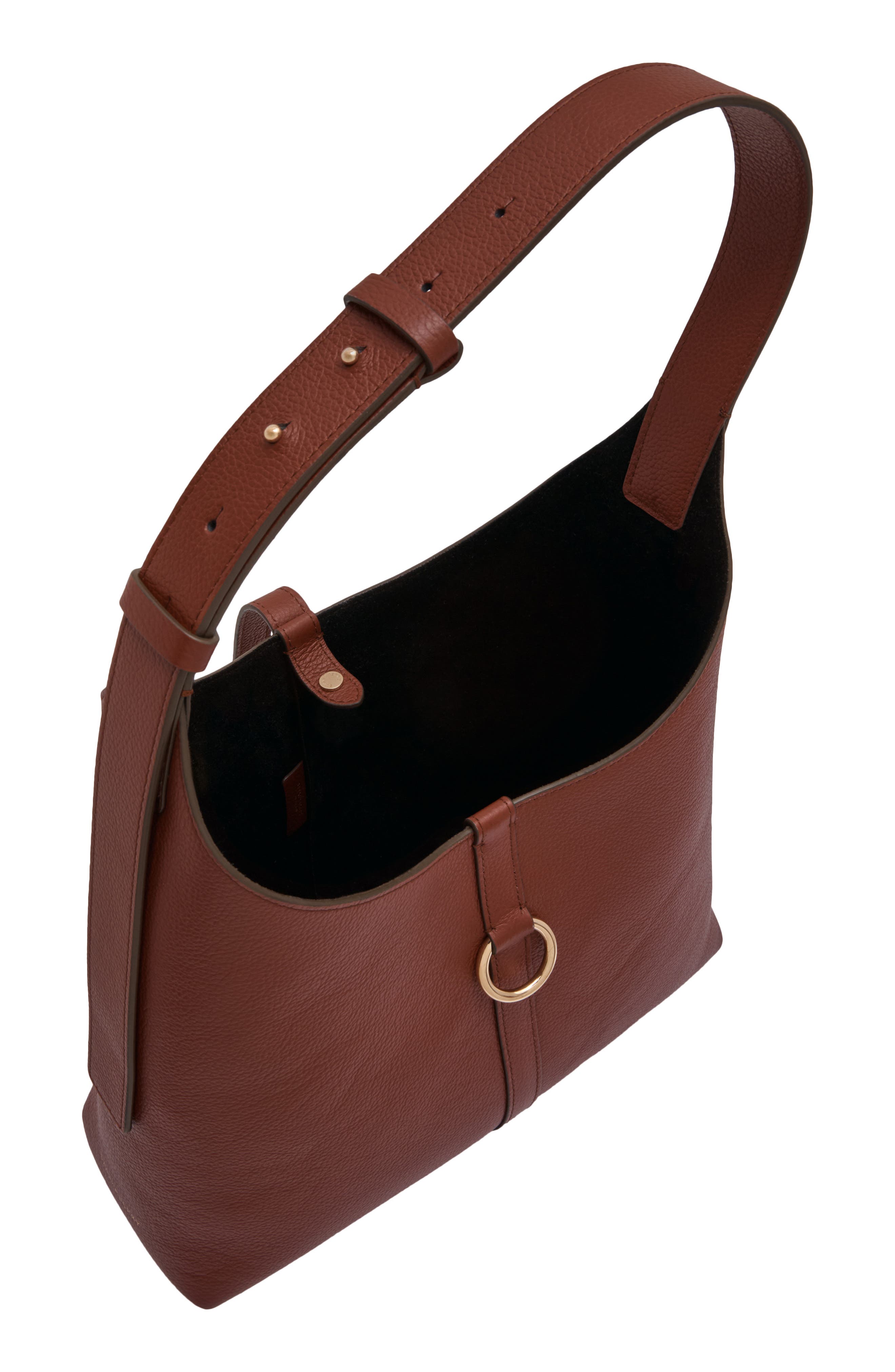 Kite Leather Hobo Bag, Alternate, color, WALNUT