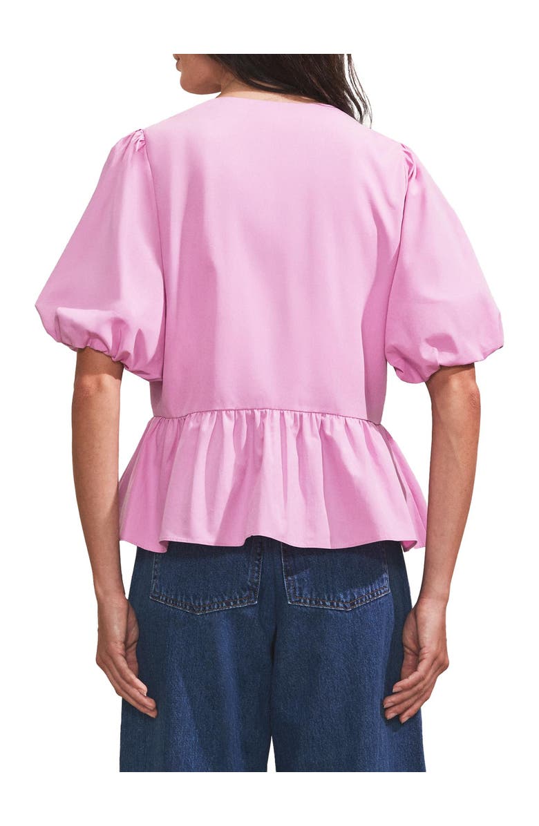 Ro&Zo Cotton Tie Front Top, Alternate, color, Pink