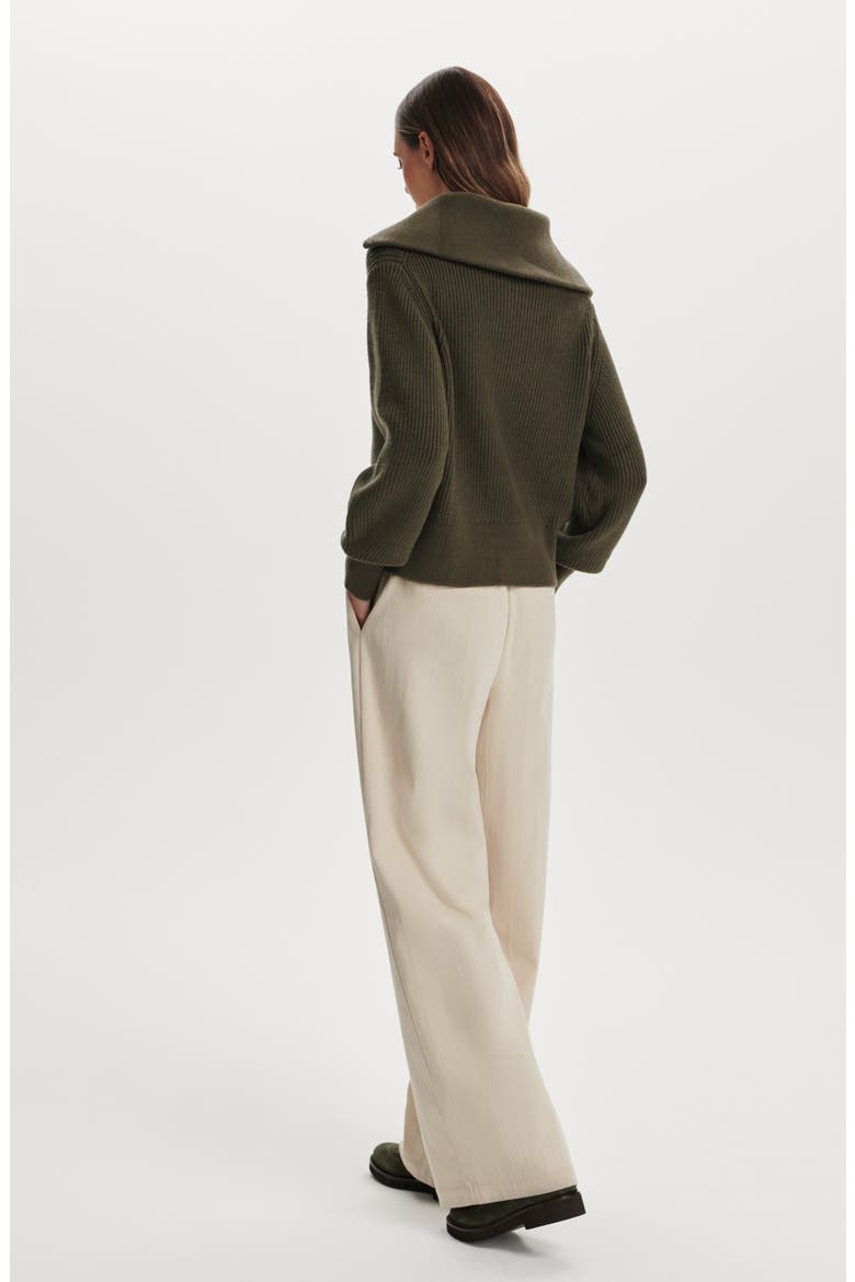 Maura Rib Half Zip Sweater, Alternate, color, OLIVE NIGHT