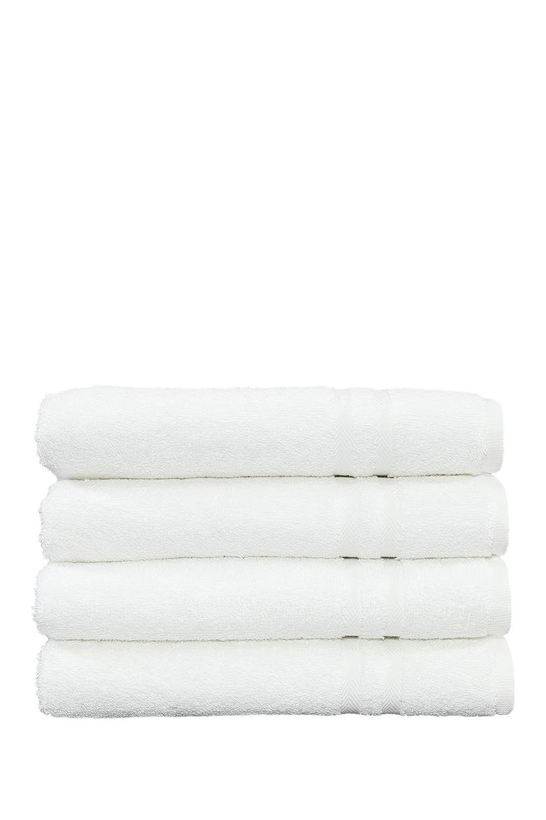 Denzi Hand Towels - Set of 4 - White, Main, color, WHITE