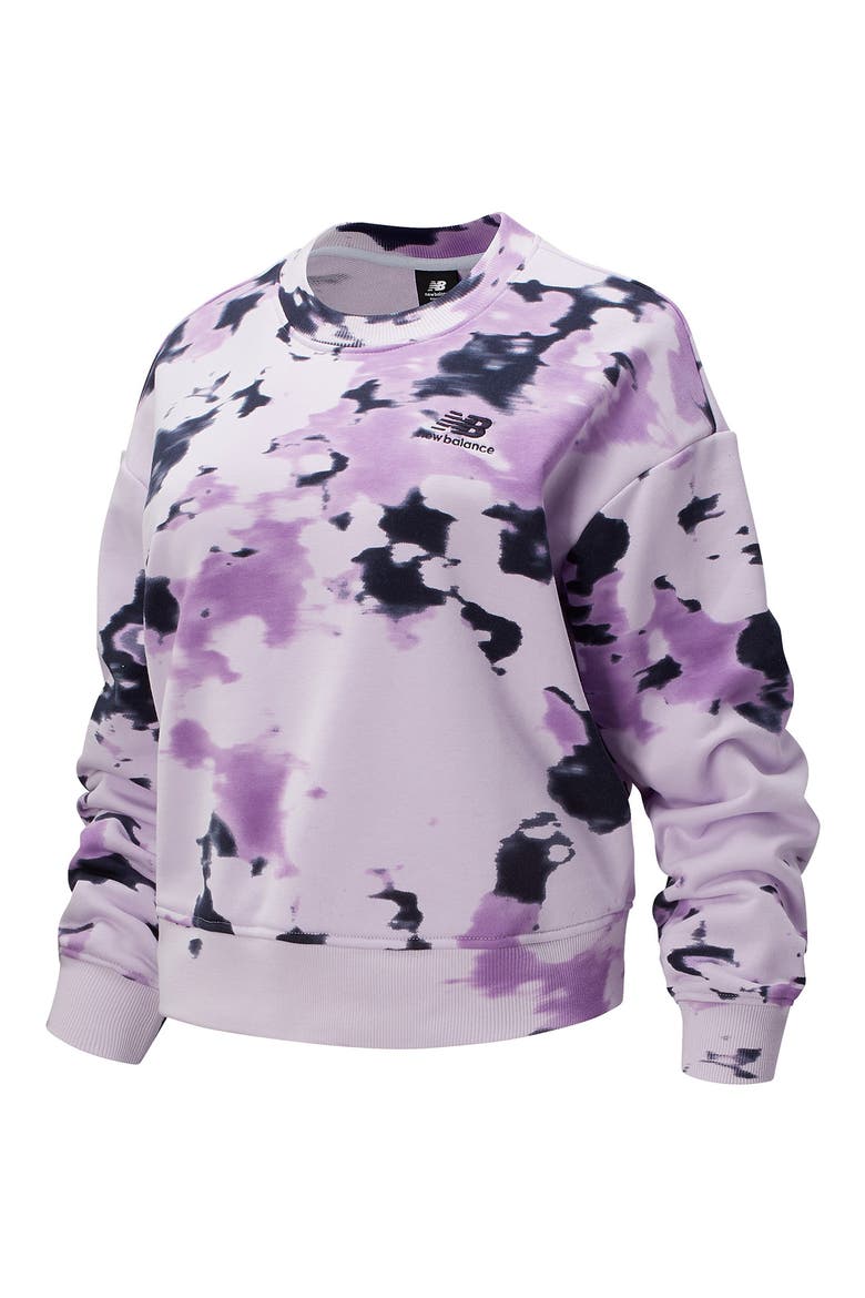 NB Athletics Tie Dye Sweatshirt, Main, color, PURPLE/ SILENT GREY