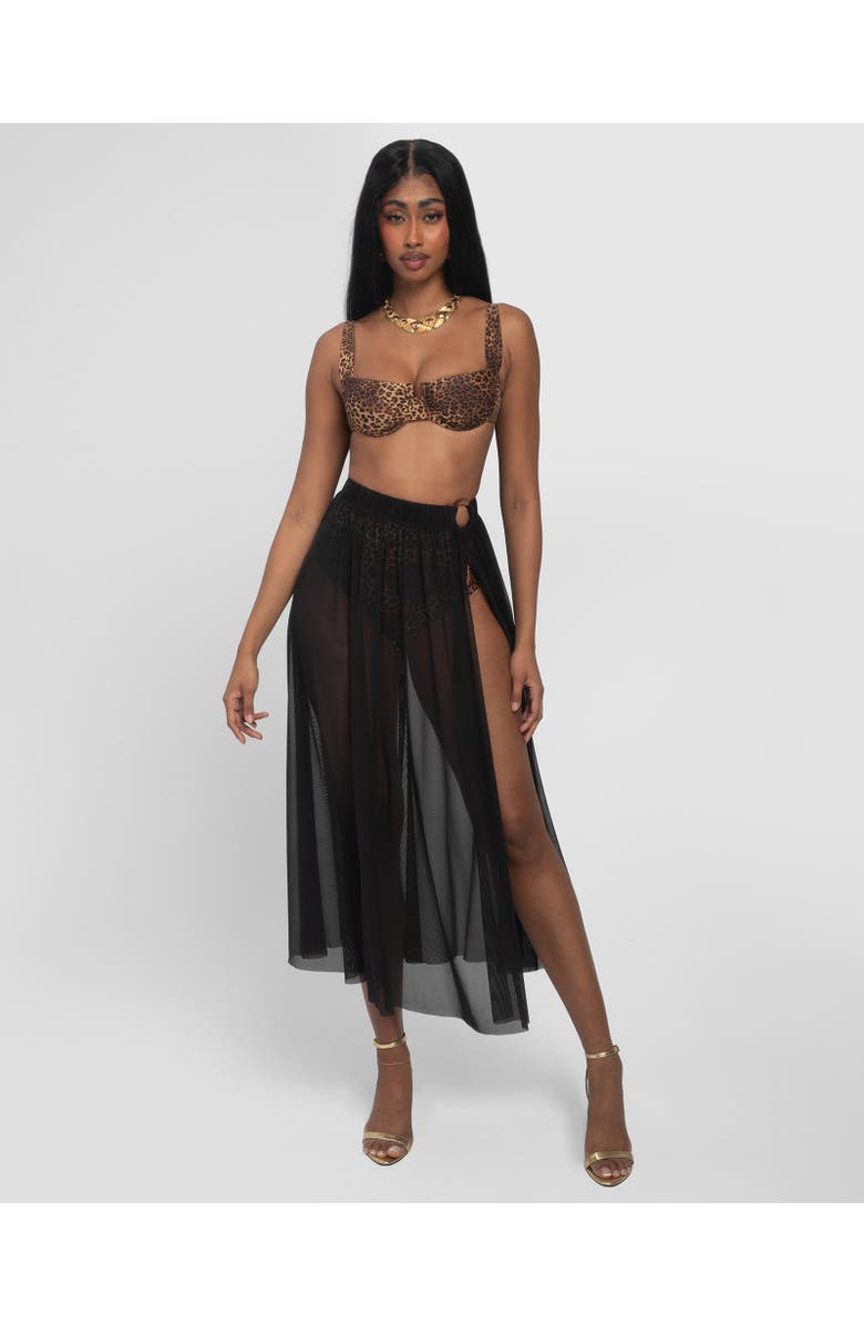 TA3 Sheer Slit Mini Cover-Up Skirt, Main, color, Black