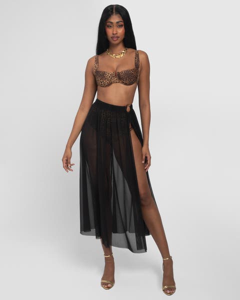 Sheer SlitMini Cover-Up Skirt