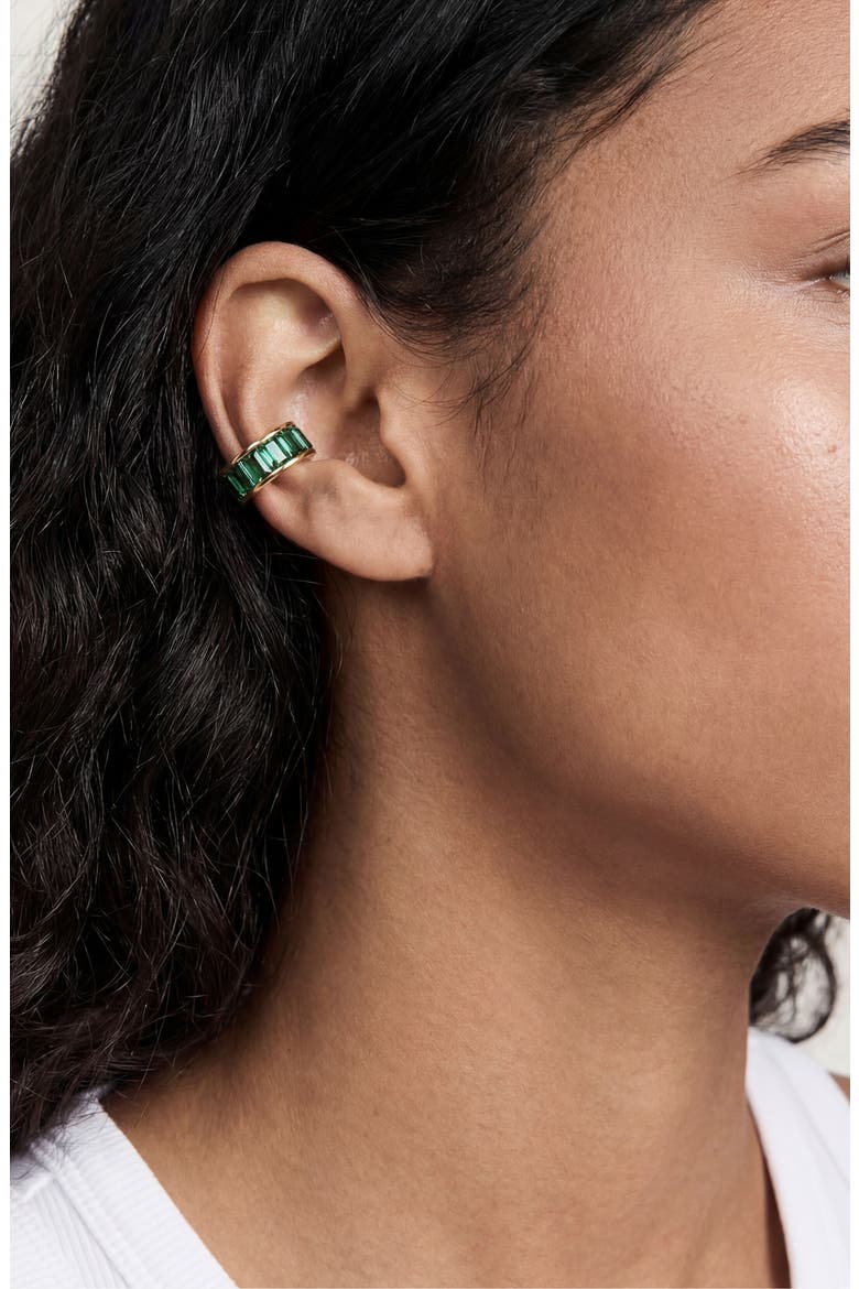 Crystal Ear Cuff, Alternate, color, GREEN