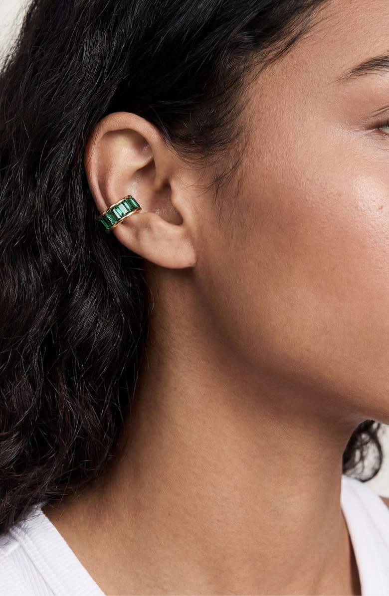 Ettika Crystal Ear Cuff, Alternate, color, Green