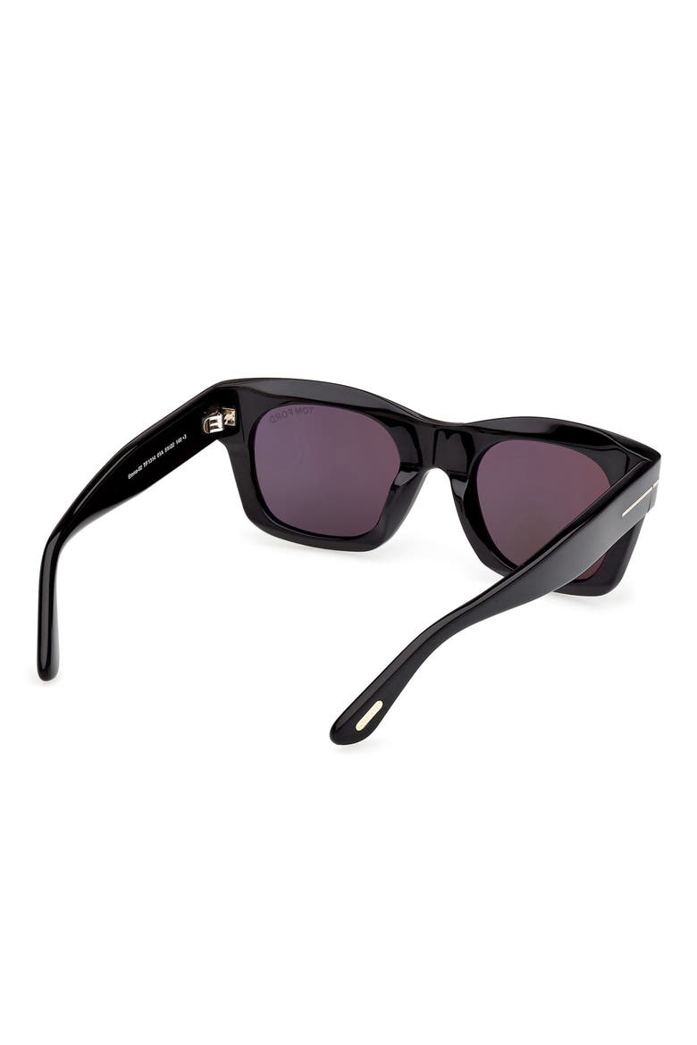 Emma 51mm Square Sunglasses, Alternate, color, SHINY BLACK / SMOKE LENS