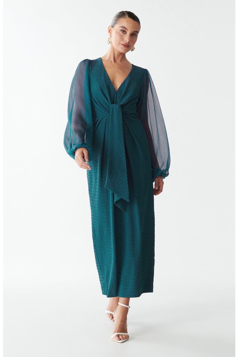 Indiana Midi Dress, Alternate, color, Teal