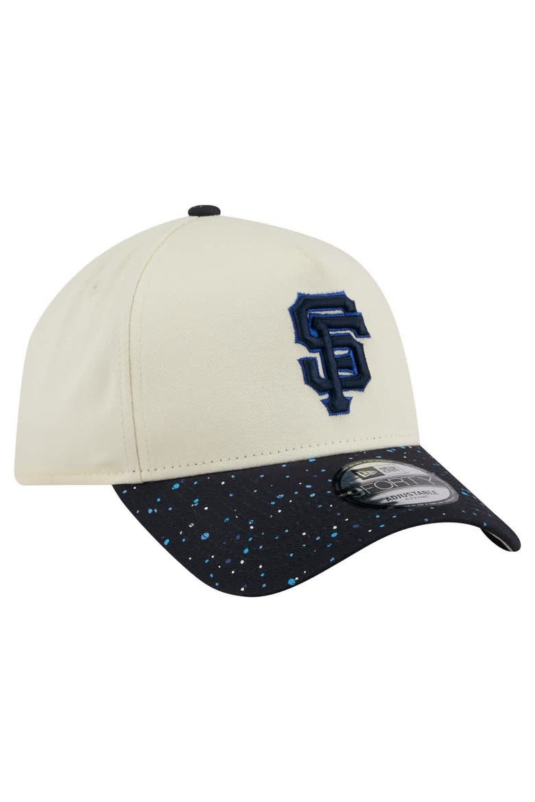 Men's New Era  Cream San Francisco Giants Speckle A-Frame 9FORTY Adjustable Hat, Alternate, color, Cream