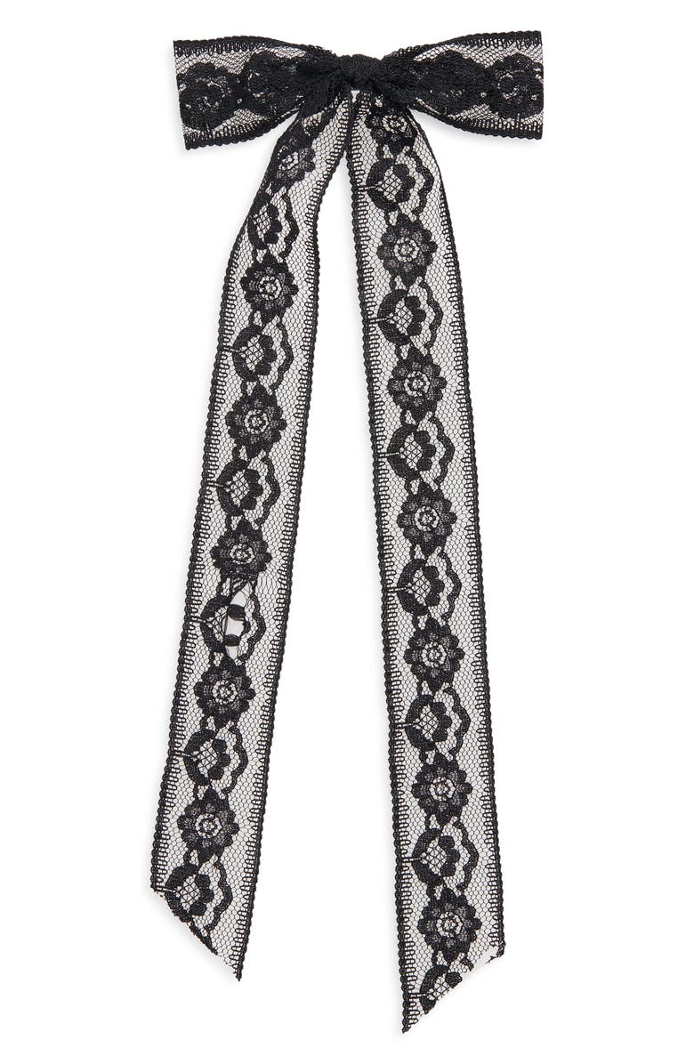 BP. Lace Bow Barrette, Main, color, Black