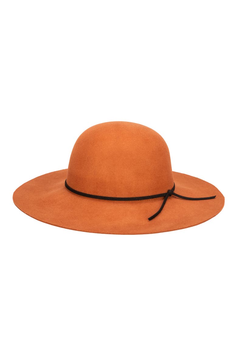 Felted Wool Floppy Hat, Main, color, RUST