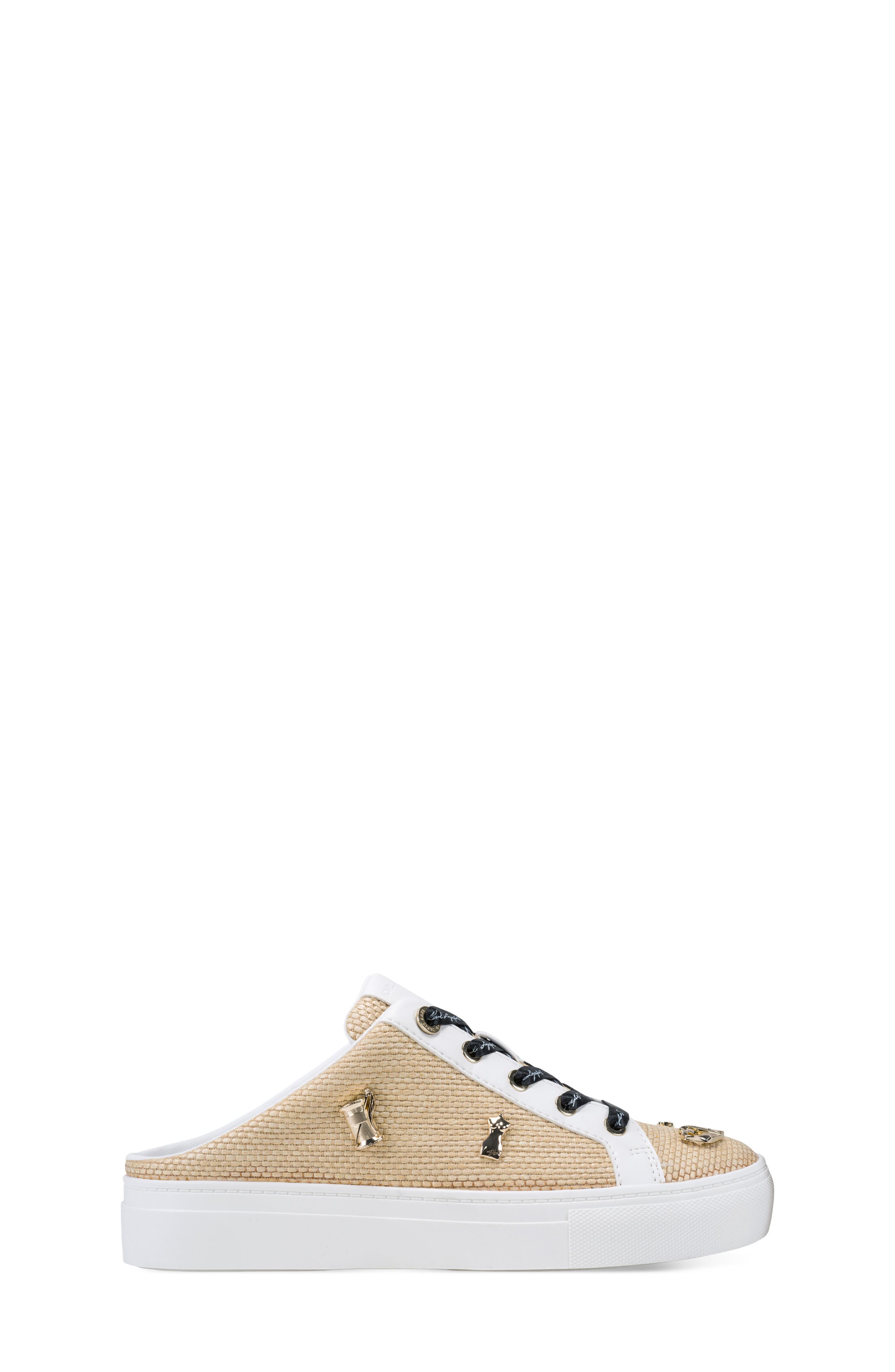 KARL LAGERFELD PARIS Cambria Mule Sneaker, Alternate, color, Natural/ Bright White