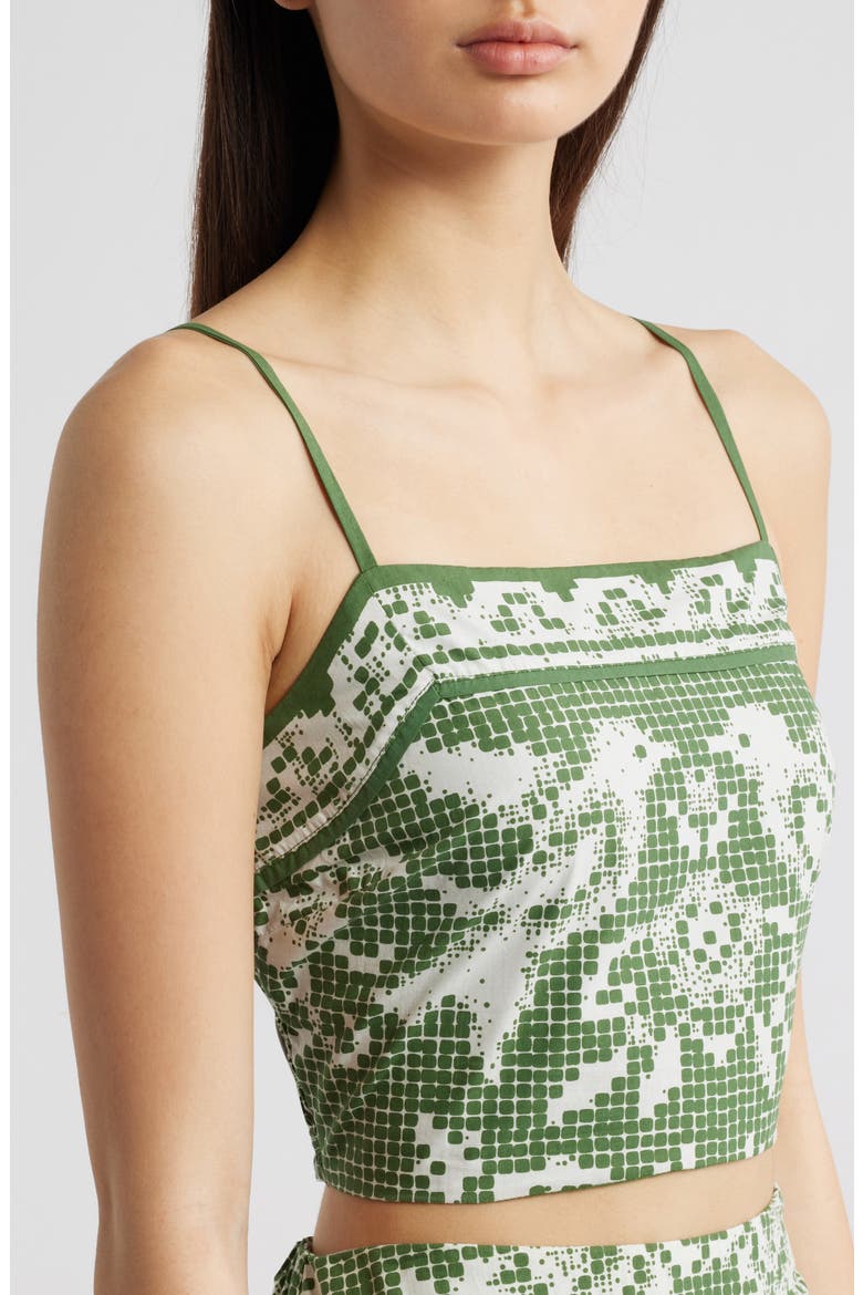 Juniper Print Cotton Poplin Crop Top, Alternate, color, VERDANT FLIGHT