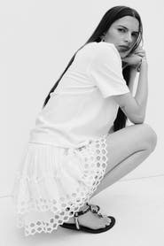 H&M Tiered Eyelet Embroidery Skirt