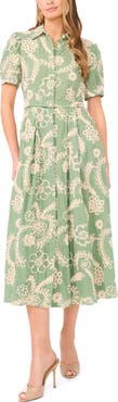Ted Baker Camile Embroidered Tie Waist Midi Shirtdress