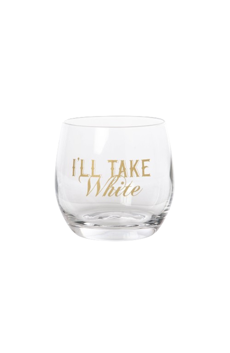 Totalee Gift I'll Take Red/White Mini Glasses Set of 2 Glass White 10 oz, Alternate, color, Clear