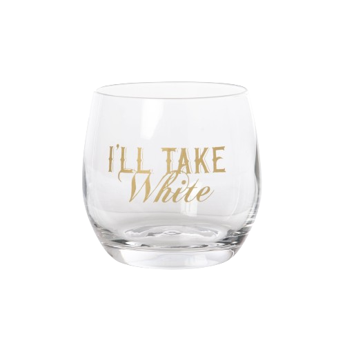 Totalee Gift I'll Take Red/white Mini Glasses Set Of 2 Glass White 10 oz In Transparent