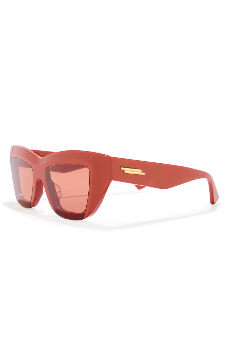 Bottega Veneta 52mm Cat Eye Sunglasses, Alternate, color, Orange Orange Orange