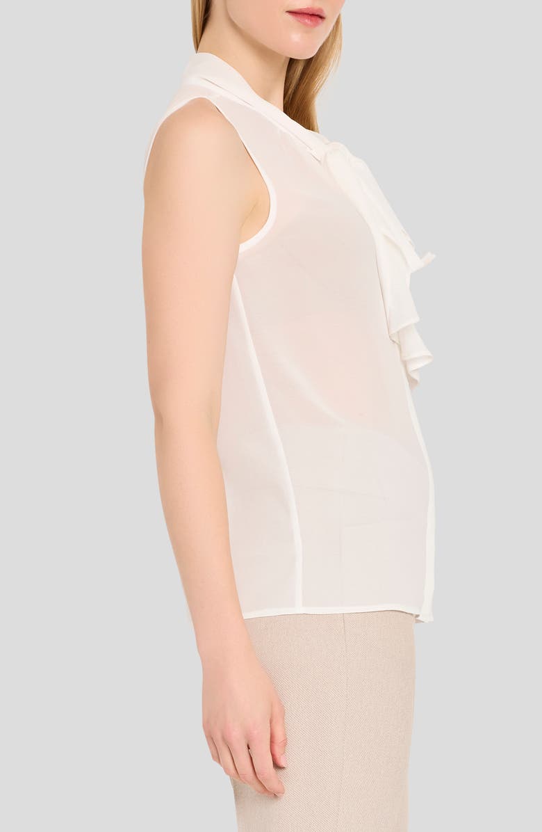 Tahari ASL Ruffle Tie Sleeveless Top, Alternate, color, Ivory