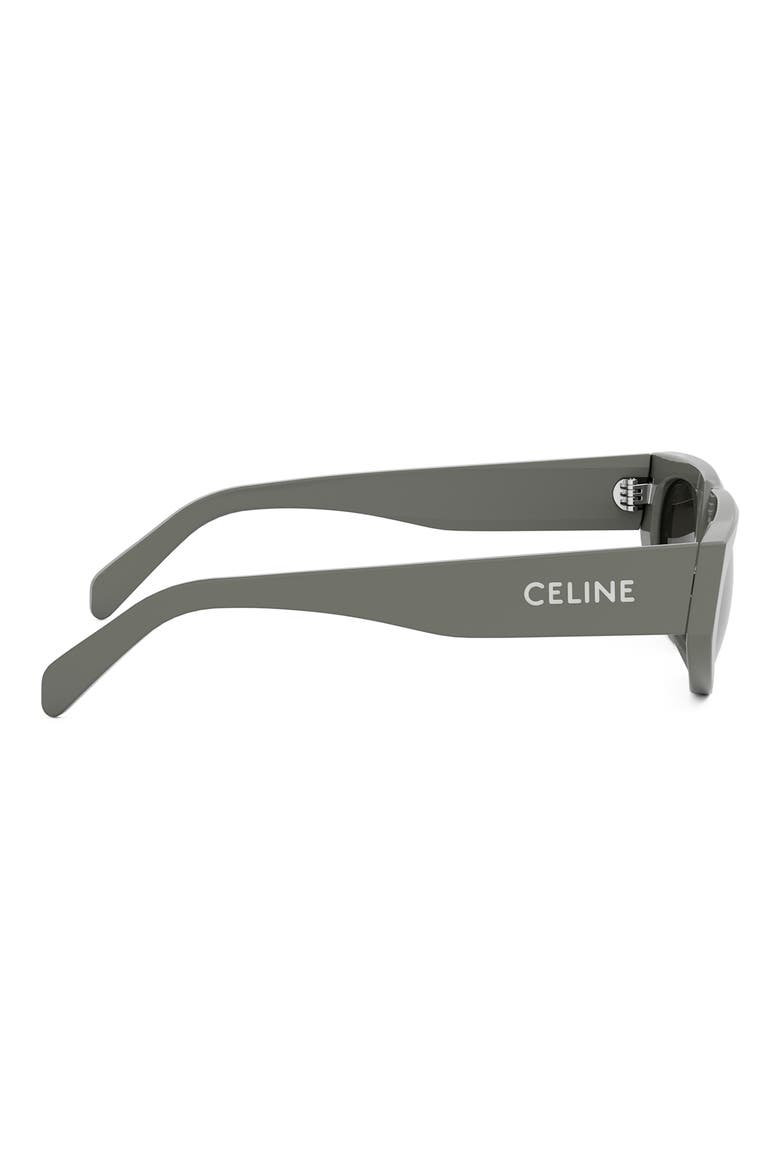 Monochroms 55mm Geometric Sunglasses, Alternate, color, SHINY LIGHT GREEN / SMOKE