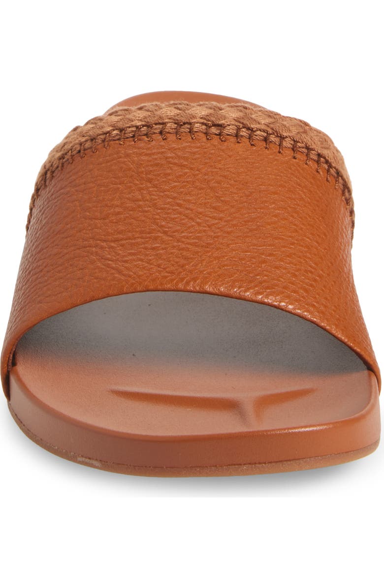 OluKai Pākea Leather Slide Sandal, Alternate, color, Fox / Fox