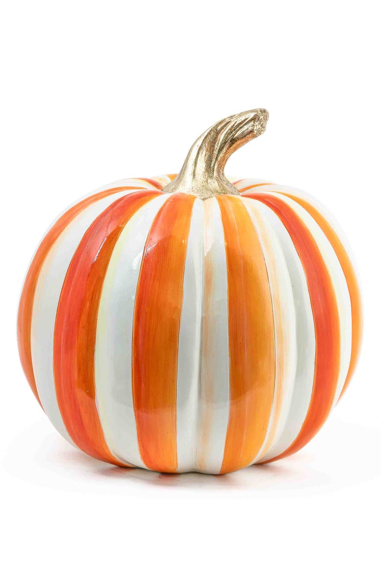 MACKENZIE CHILDS Orange Stripe Medium Pumpkin, Main, color, Orange