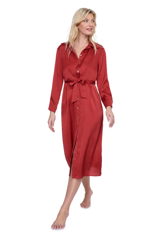 Shop Gottex Monte Carlo Shirt Dress In Paprika