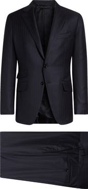 TOM FORD O'Connor Herringbone Stripe Wool & Silk Suit