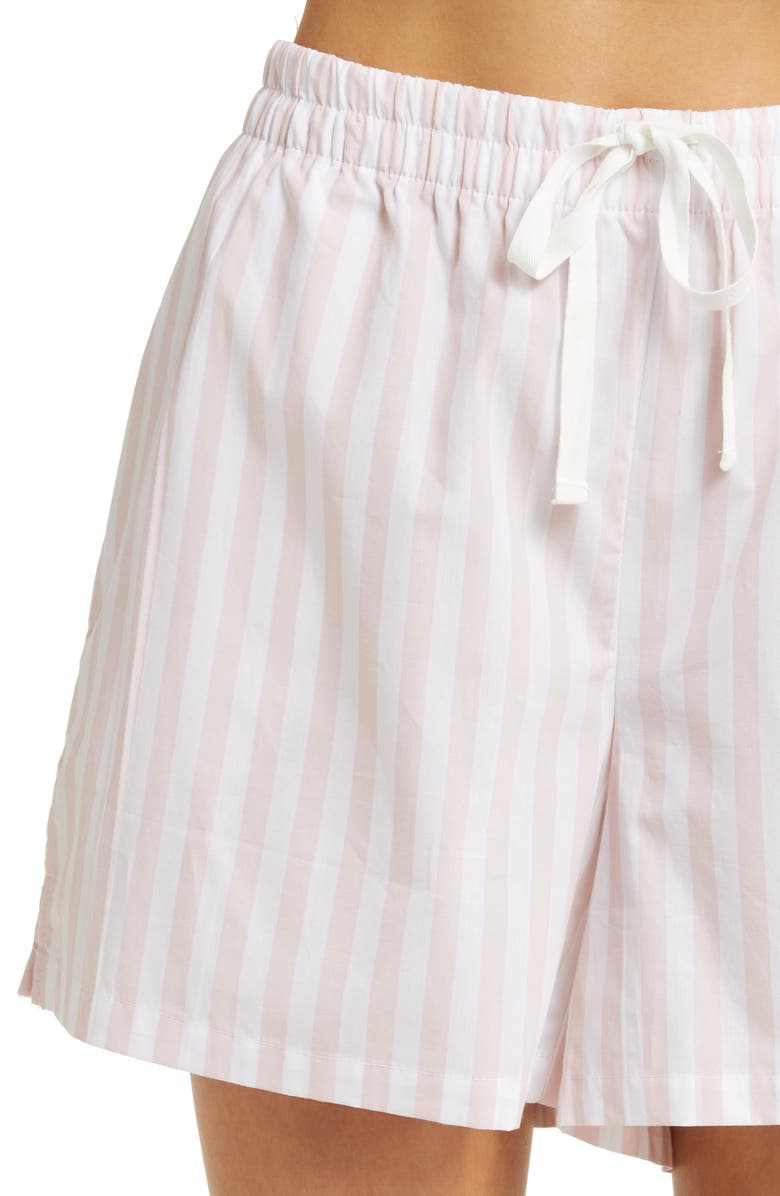 Papinelle Stripe Oversize Boxy Cotton Boxer Pajamas, Alternate, color, Papinelle Pink/White