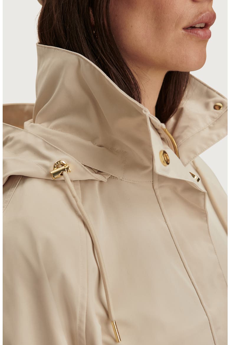 Jeanie Hooded Water Repellent Jacket, Alternate, color, OAT MILK