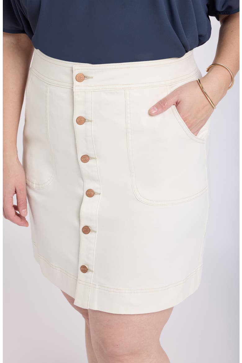 High Waist A-Line Denim Utility Skirt, Alternate, color, VINTAGE WHITE