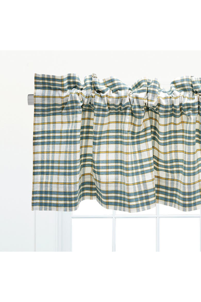 Simmons Plaid White Valance Collection, Alternate, color, Green