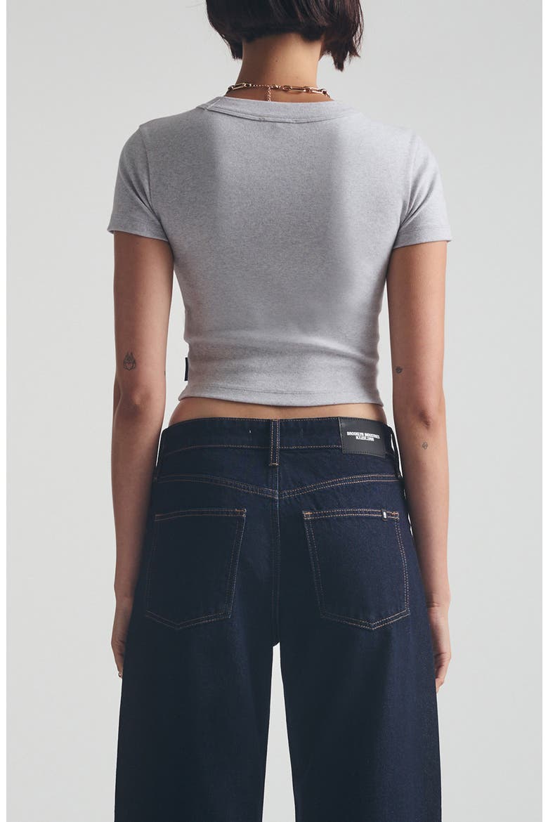 Crop Rib T-Shirt, Alternate, color, LIGHT GREY MELANGE