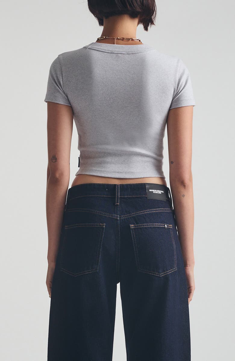 Brooklyn Industries Crop Rib T-Shirt, Alternate, color, Light Grey Melange