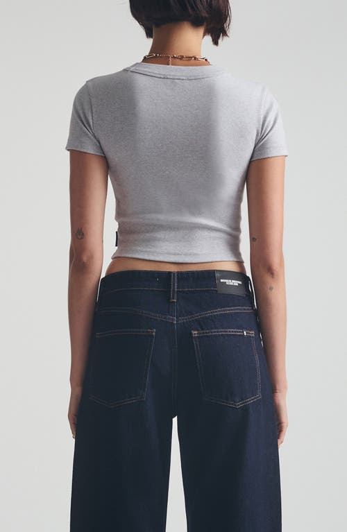 Brooklyn Industries Crop Rib T-shirt In Gray