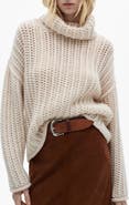 MANGO Openwork Turtleneck Sweater