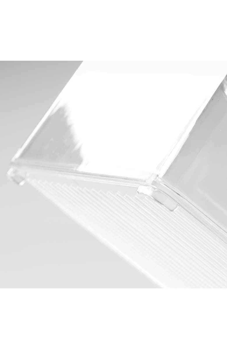 Linus Plastic Stackable Pantry Bin with Handles, Set of 4, Clear, Made in USA, Alternate, color, White